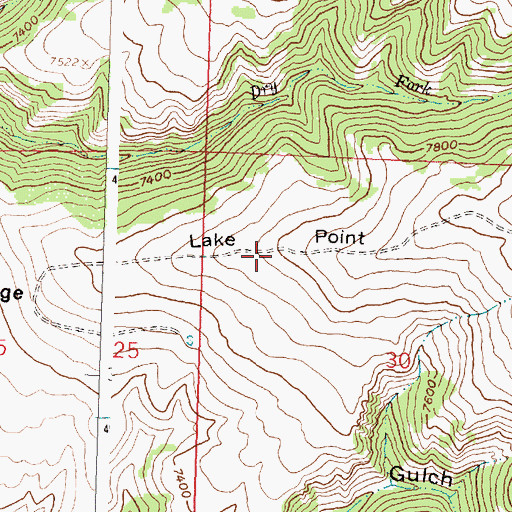 Topographic Map of Lake Point, WY
