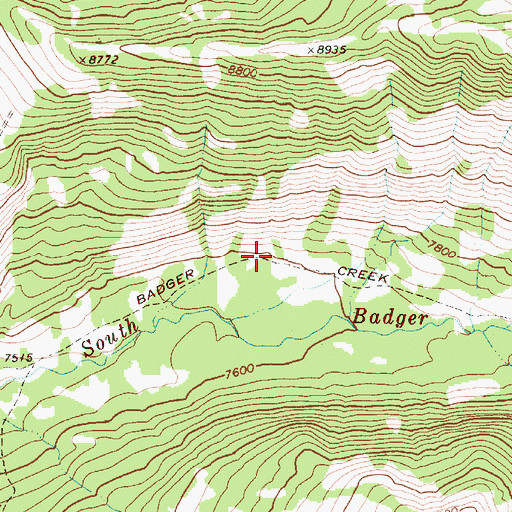Topographic Map of Badger Creek Trail, WY