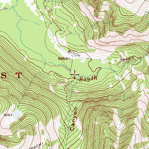 Topographic Map of Bear Canyon, WY