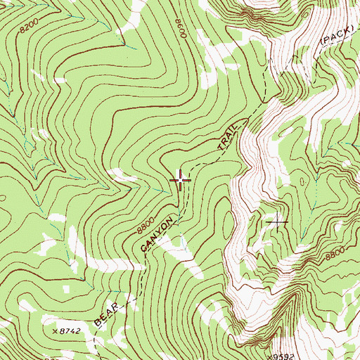 Topographic Map of Bear Canyon Trail, WY