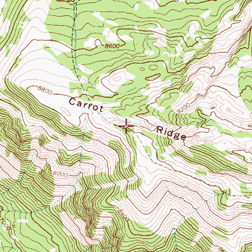 Topographic Map of Carrot Ridge, WY
