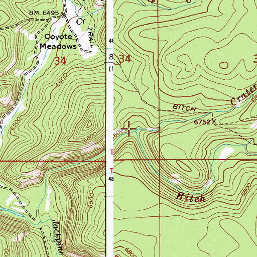 Topographic Map of Crater Creek, WY