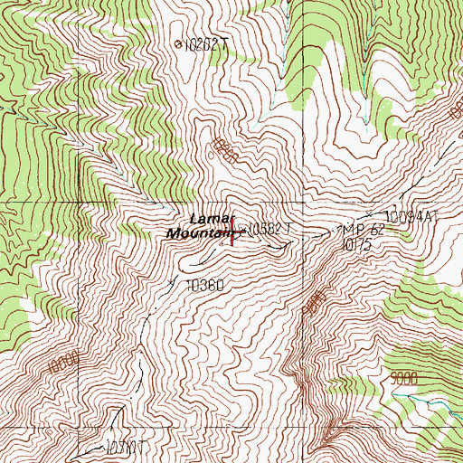 Topographic Map of Lamar Mountain, WY
