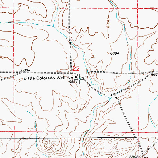 Topographic Map of Little Colorado Well Number 5, WY