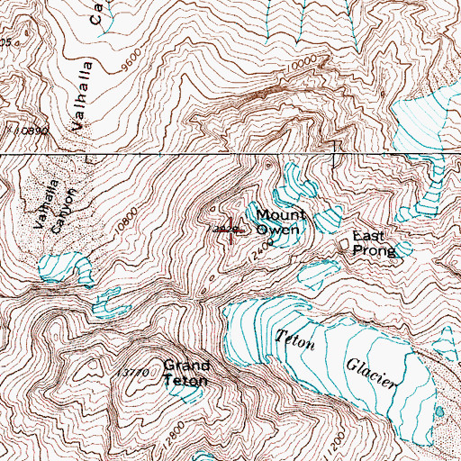 Topographic Map of Mount Owen, WY