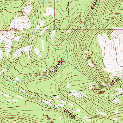 Topographic Map of Red Creek, WY