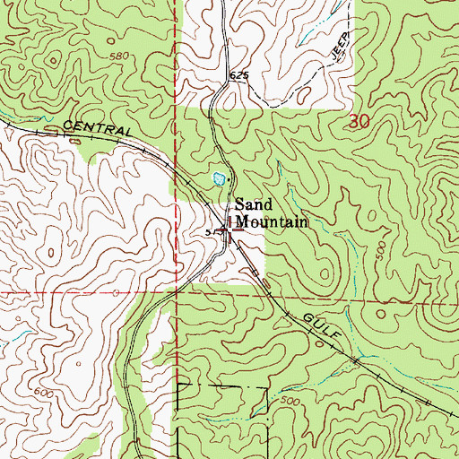 Topographic Map of Sand Mountain, AL