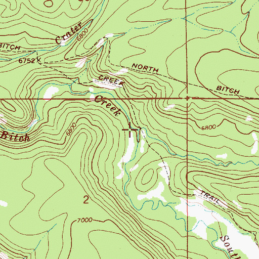Topographic Map of South Bitch Creek, WY