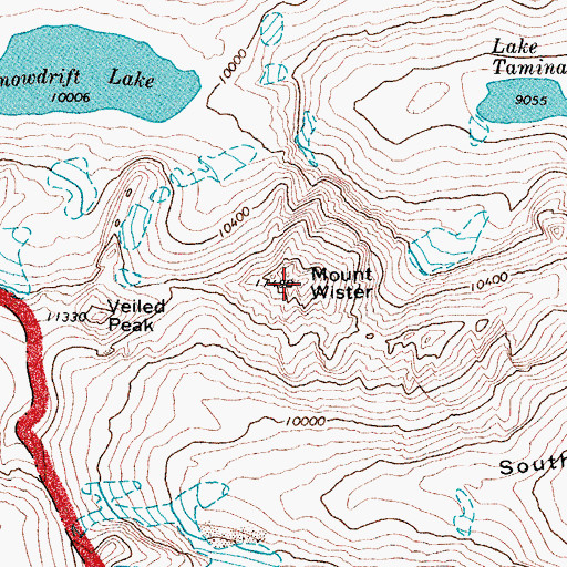 Topographic Map of Mount Wister, WY