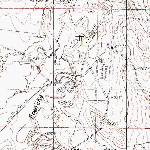 Topographic Map of Little Buffalo Ranch Airport, WY