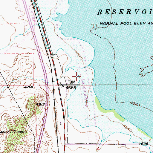 Topographic Map of Thomas Memorial Airport, WY