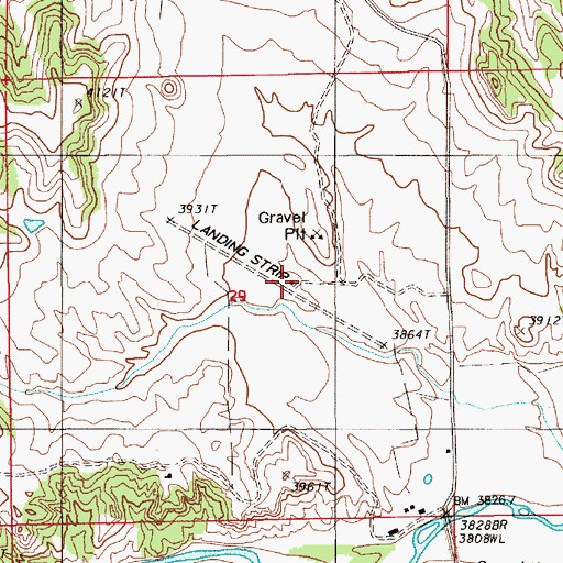 Topographic Map of Ipy Ranch Airport, WY
