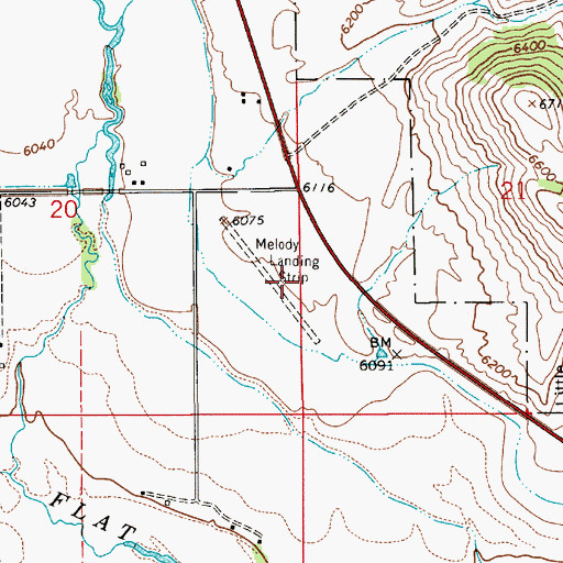 Topographic Map of Melody Ranch Airport, WY