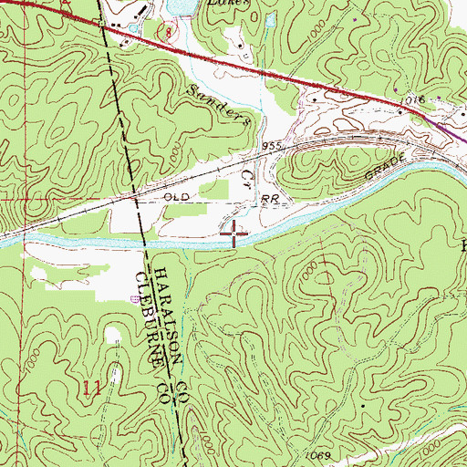 Topographic Map of Sanders Creek, GA