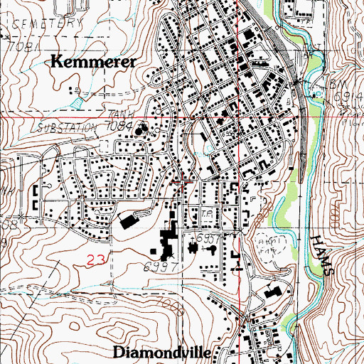 Topographic Map of South Lincon Medical Center Heliport, WY