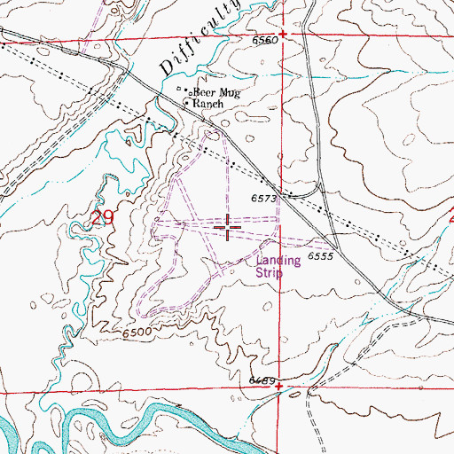 Topographic Map of Ellis Ranch Airport, WY
