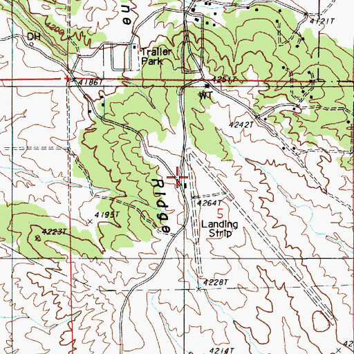 Topographic Map of Keyhole Airport, WY