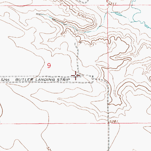 Topographic Map of Butler Airport (historical), WY