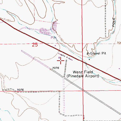 Topographic Map of Ralph Wenz Field, WY