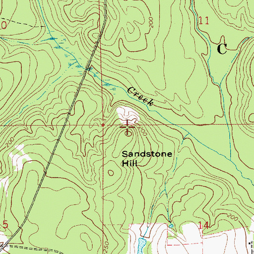 Topographic Map of Sandstone Hill, AL