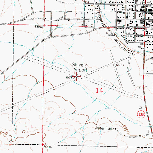 Topographic Map of Shively Field, WY