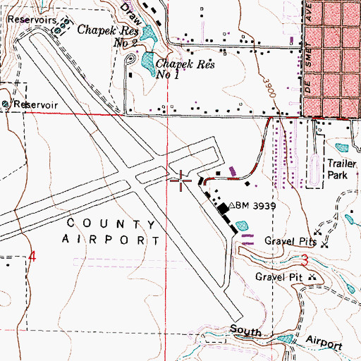Topographic Map of Sheridan County Airport, WY