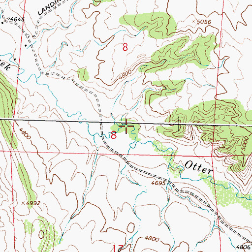 Topographic Map of Otter Creek Ranch Airport (historical), WY