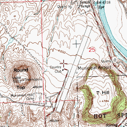 Topographic Map of Hot Springs County-Thermopolis Municipal Airport, WY