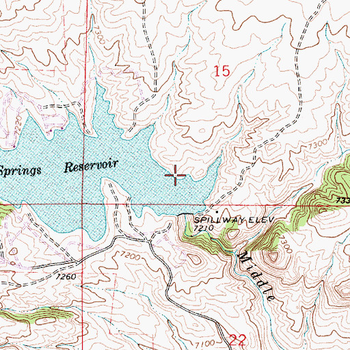 Topographic Map of Granite Springs Dam, WY