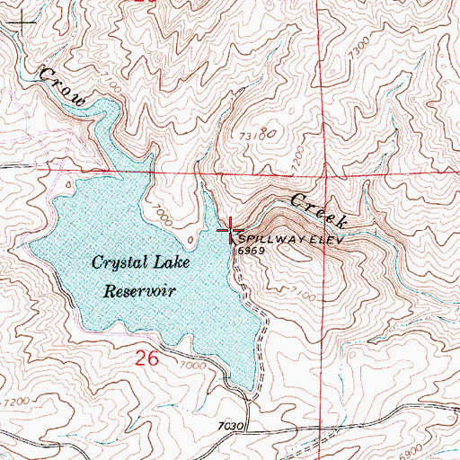 Topographic Map of Crystal Lake Dam, WY