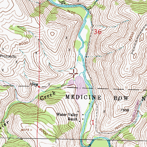 Topographic Map of Water Valley Fish and Recreation Pond Dam, WY