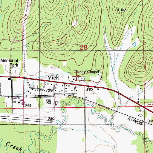 Topographic Map of Sandy Chapel United Methodist Church, AL