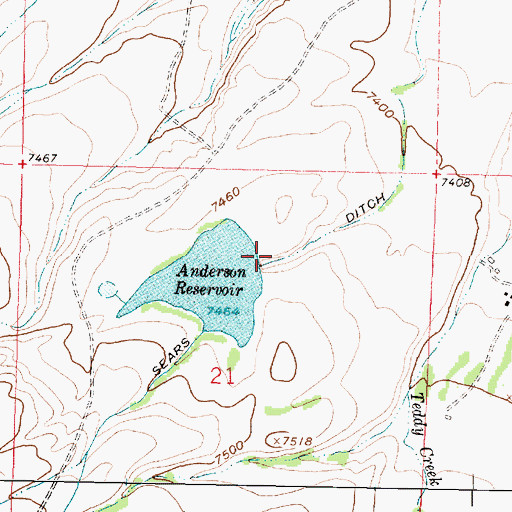 Topographic Map of Anderson Dam, WY