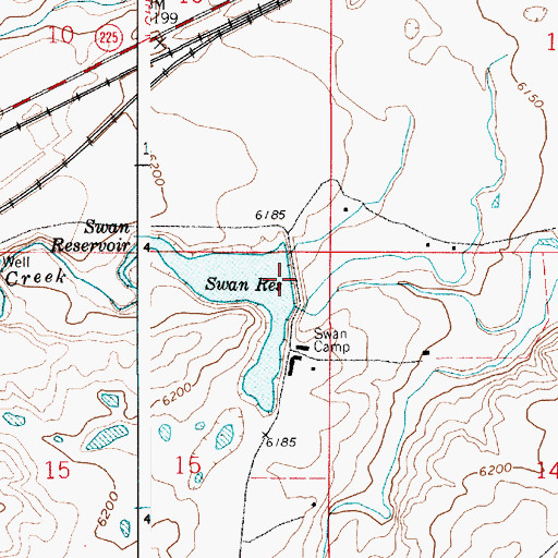 Topographic Map of Swan Dam, WY