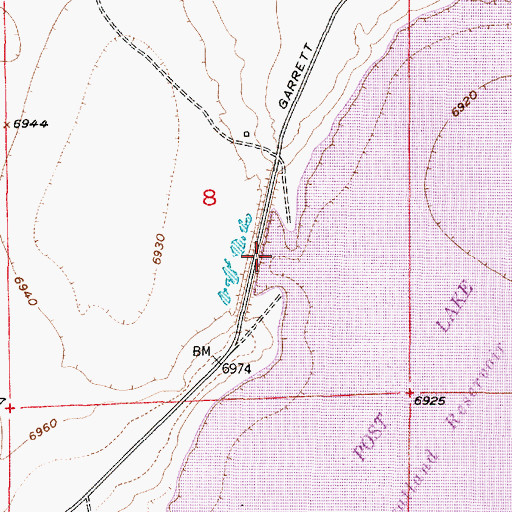 Topographic Map of Wheatland Number 3 Dam, WY
