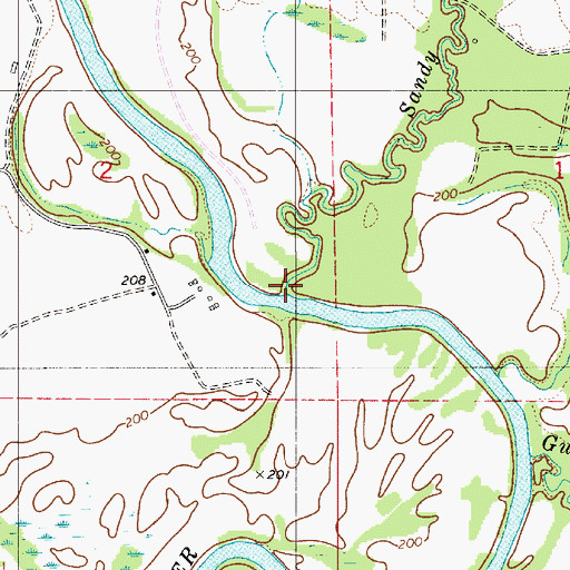 Topographic Map of Sandy Creek, AL