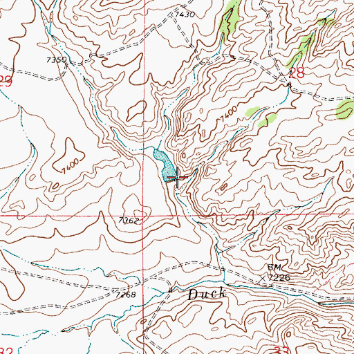 Topographic Map of M G Dam, WY