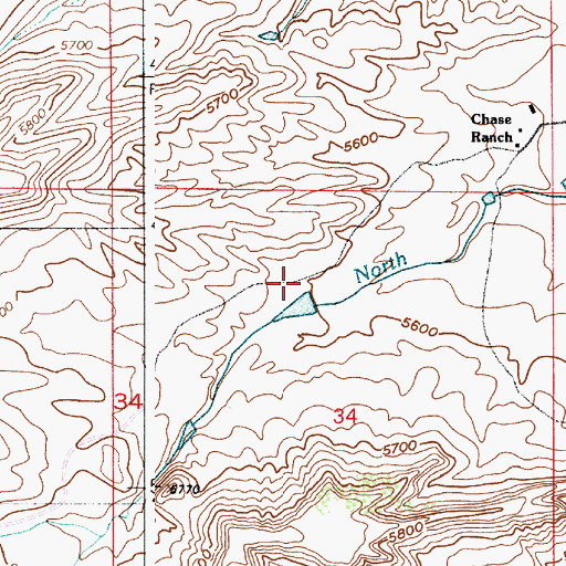 Topographic Map of Robert Grant Dam, WY