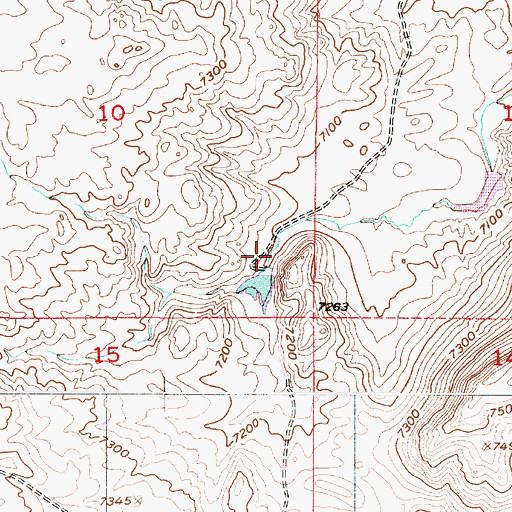 Topographic Map of Iron Mountain Dam, WY