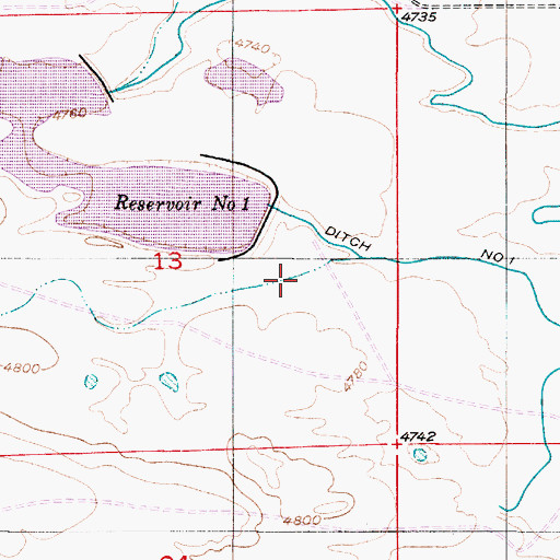 Topographic Map of N Laramie Land Company Number 1 Dam, WY