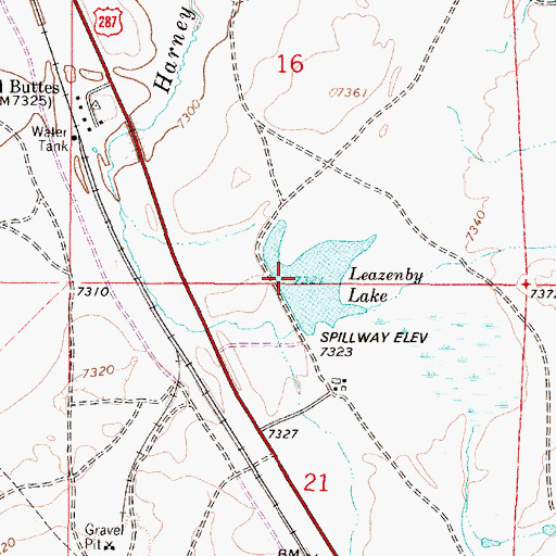Topographic Map of Hundred Springs Dam, WY