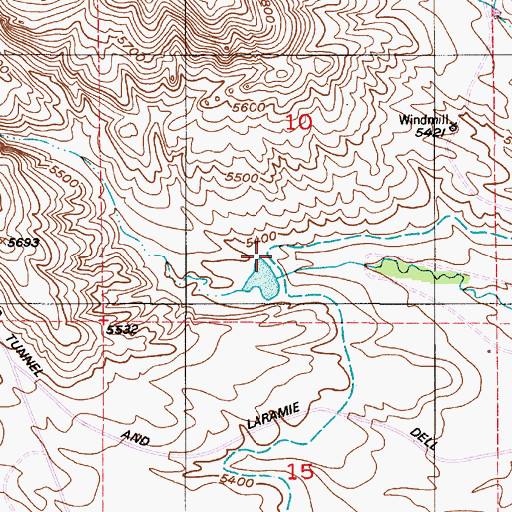 Topographic Map of Phelps Dam, WY