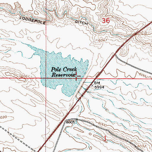 Topographic Map of One Mile Dam, WY