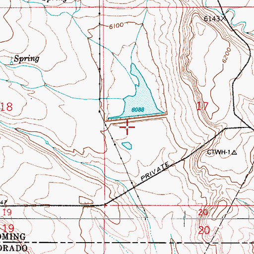 Topographic Map of Spotswood Number 2 Dam, WY