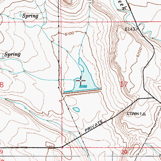Topographic Map of Spotswood Reservoir Number 2, WY