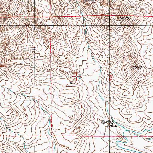 Topographic Map of Phelps Number 2 Reservoir, WY