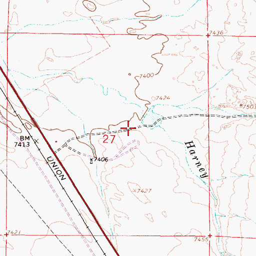Topographic Map of Harney Creek Dam, WY