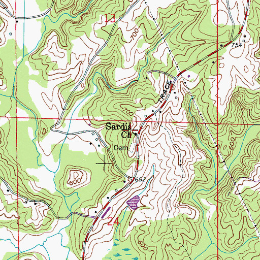 Topographic Map of Sardis Church, AL