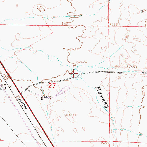 Topographic Map of Harney Creek Reservoir, WY