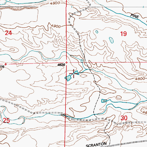 Topographic Map of Naffziger Reservoir, WY